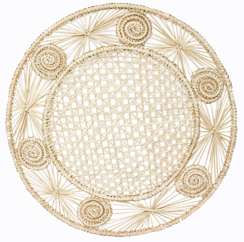 Calado round Placemat with coaster - solid: beige