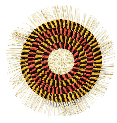 Round Placemat - ochre-coral-chocolate-natura