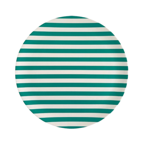 Green Stripe Dinner Plate