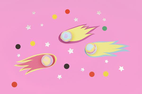 Colouring and soothing bath bomb for kids - Supernova