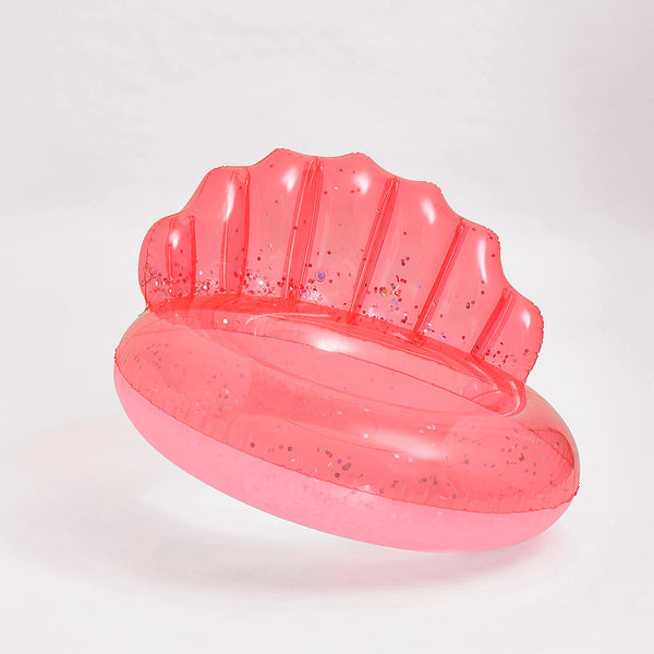 Luxe Pool Ring Shell Neon Coral