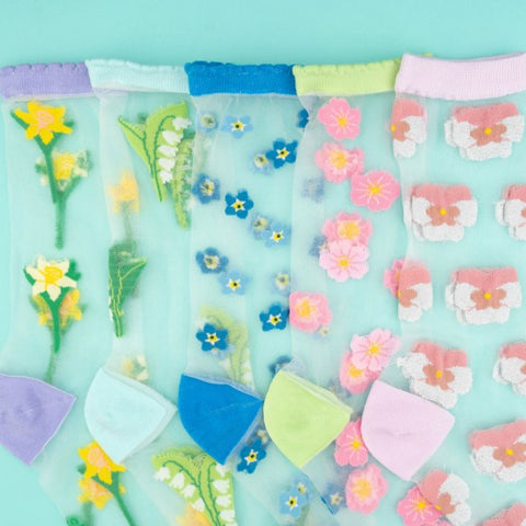 Coucou Suzette Flower Power Sheer Socks