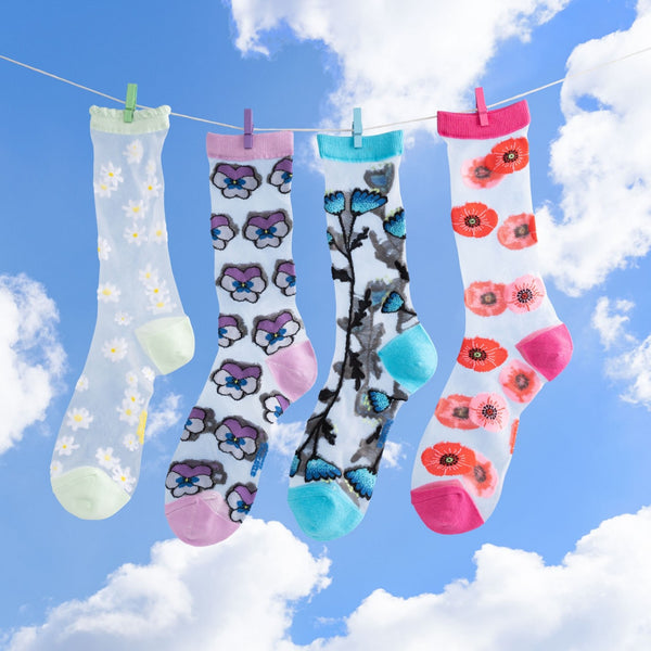 Coucou Suzette Flower Power Sheer Socks