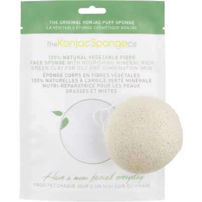 FACIAL PUFF WITH GREEN FRENCH CLAY