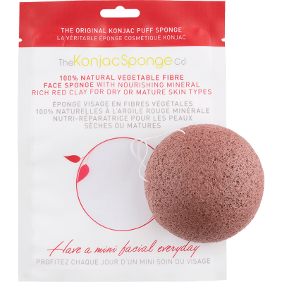 FACIAL PUFF WITH RED FRENCH CLAY