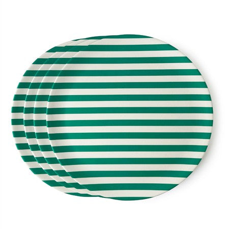 Green Stripe Dinner Plate
