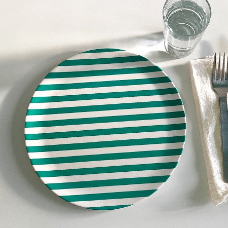 Green Stripe Dinner Plate