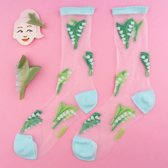 Coucou Suzette Flower Power Sheer Socks