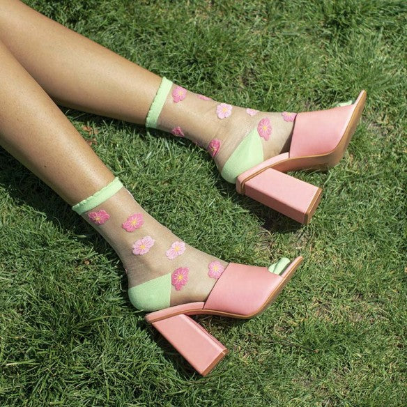 Coucou Suzette Flower Power Sheer Socks