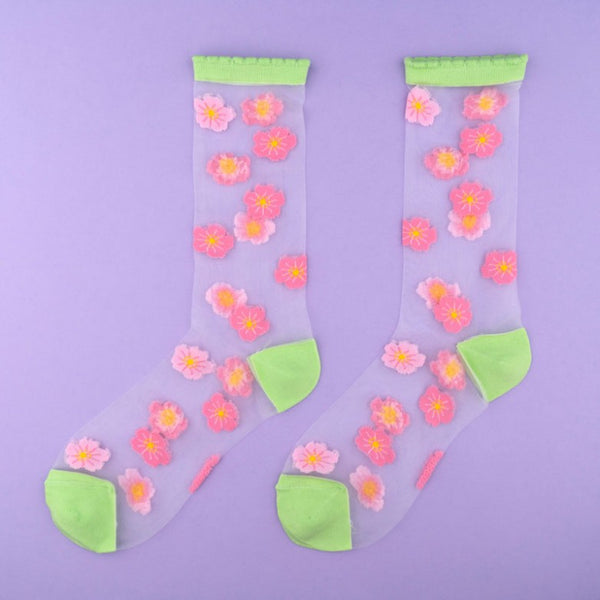Coucou Suzette Flower Power Sheer Socks